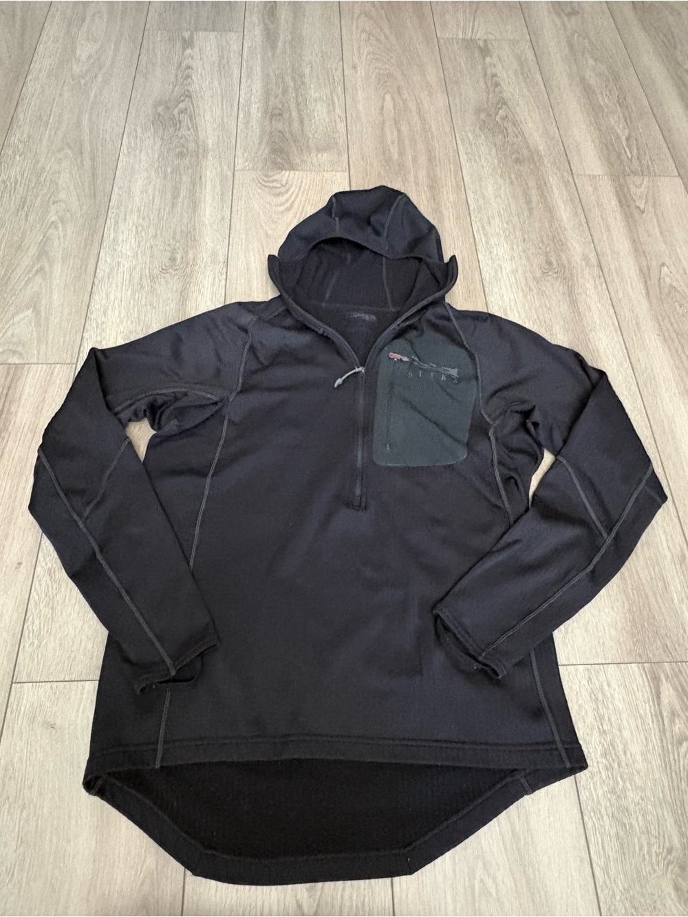 Sitka Heavyweight Hoody Half Zip Pullover Men’s Size Medium Black
